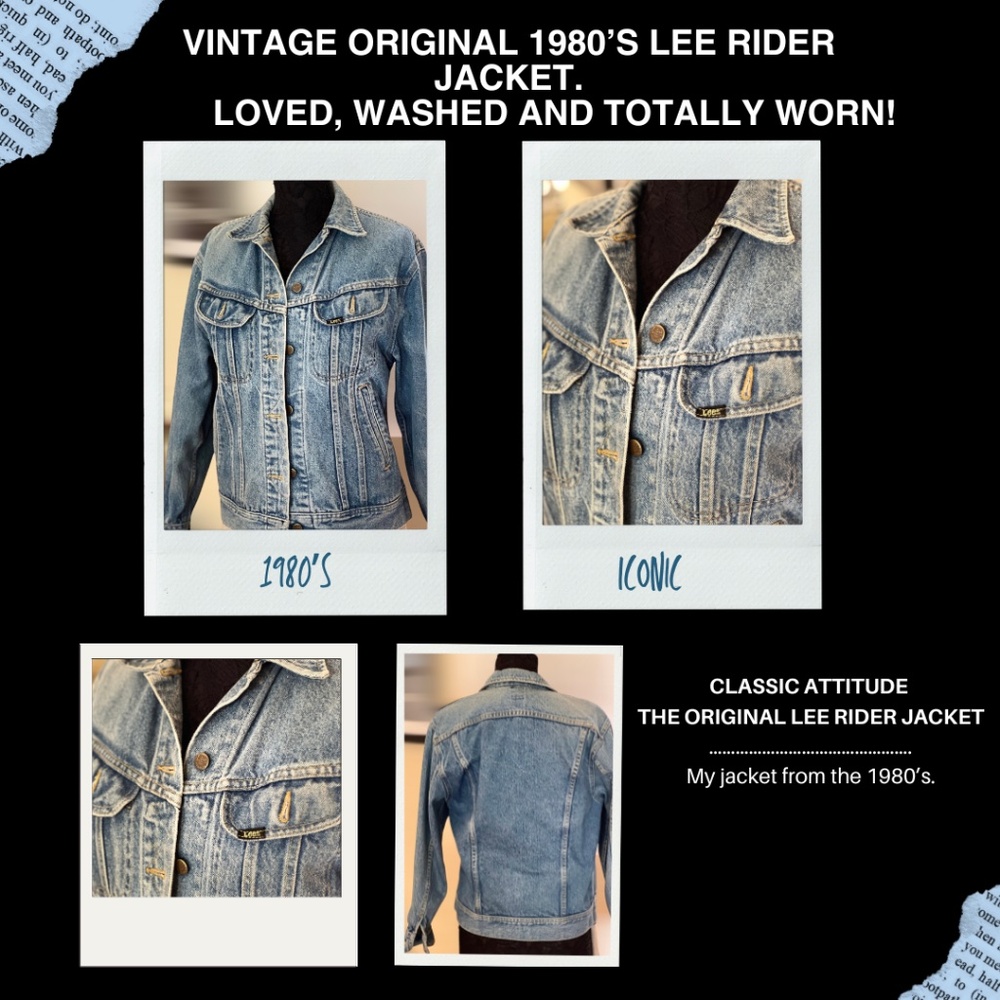 VINTAGE Trucker 1980’s LEE RIDER DENIM JACKET - women’s “small”